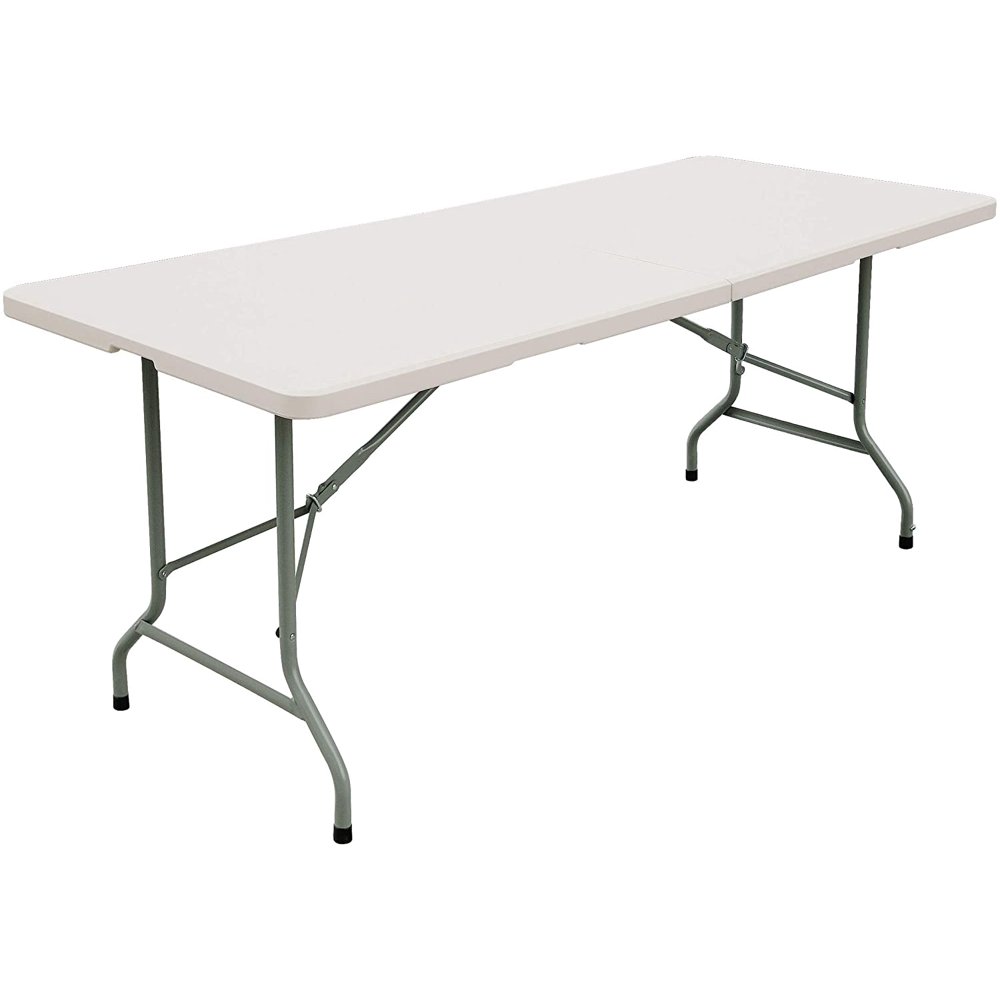 FORUP 6ft Table, Folding Utility Table, Fold-in-Half Portable Plastic ...