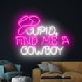 thumbnail image 3 of Handmadetneonsign Cupid Find Me A Cowboy Neon Sign, Cowboy Led Light, Western Neon Light, 3 of 5