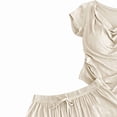 thumbnail image 3 of FRSASU Women's Pajamas 2 Piece Pjs Cozy Short Sleeve Sleepwear Set Summer Pajamas Set Flowy Casual Loose Lounge Sets White, 3 of 6