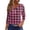 Hot PinkA&031231B, variant on Womens Henley Shirts Plaid Spring Summer Womens 3/4 Length Sleeve Tops Casual Trendy Vacation Button Down Womens Tunic Tops