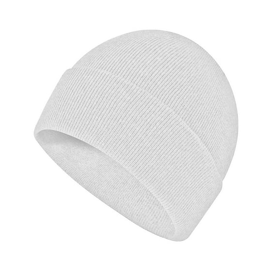 Wyobmus Slouchy Beanie for Men Women Unisex Vintage Crochet Hat Stretchy Hip-Hop Ribbed Knit Skull Cap White*