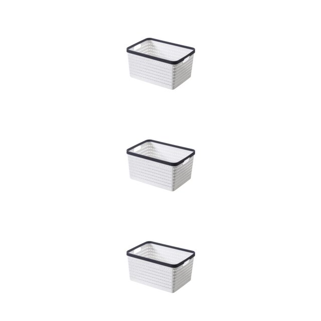 Maytalsory Premium And Nest-able Storage Solution For Desk Storage Basket Widely white m 3Set