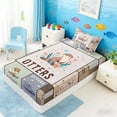 thumbnail image 5 of Manfei Cartoon Otter Twin Sheet Sets for Kids Boys and Girls, Cute Animal Print Bedding 3-Piece, 1 Flat Sheet, 1 Fitted Sheet and 1 Pillowcase, 5 of 6