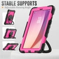 thumbnail image 5 of For Lenovo Tab M9 9.0 Inch 2023 TB-310XU/TB-310FU, 360 Rotating Shockproof Cover with Stand, Handle, Shoulder Strap, Rose Panel, 5 of 7