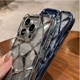 thumbnail image 5 of Funda de teléfono de lujo para niña para iPhone 16, 15, 14, 13, 12, 11 Pro Max Plus, con purpurina, brillante, 3D, cubo, diamante, mármol, suave, TPU, a prueba de golpes, 5 of 5