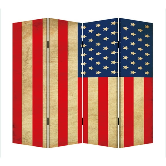 Home Decorative American Flag Screen Room Divider 4 Panel