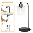 thumbnail image 6 of Neoglint Set of 2 Industrial Table Lamps, Black Touch Control 3-Way Dimmable, 2 USB Ports & AC Outlet Bedside Nightstand Lamps, 6 of 9
