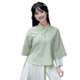 thumbnail image 4 of Otoño e invierno nuevo chino joven estilo nacional hebilla cheongsam de dos piezas traje de falda de estilo étnico para niña de uso diario, 4 of 4