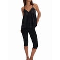 thumbnail image 2 of Summer Tank Tops for Women Loose Fit Pleated Tunics V Neck Sleeveless Lace Tops Lrregular Hem Flowy Black L, 2 of 5