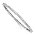 thumbnail image 1 of Sterling Silver Rhodium-plated 83 Stone CZ Bangle (Weight: 11.77 Grams, Length: Inches), 1 of 2