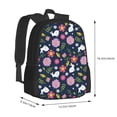 thumbnail image 3 of Vsdgher Floral Rabbit Print Backpack for Women Men School Bookbag with Laptop Compartment for College Work Travel, Simple Fashion Casual Daypack, Fit 15" Laptop, 3 of 8