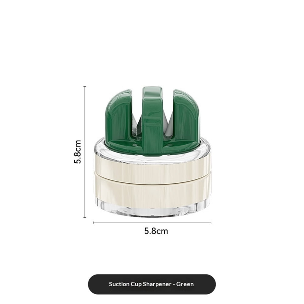 2 pack Knife Sharpener | Multi-Angle Pocket & Kitchen Knife Sharpener w/Suction Base | Works with a wide range of knives（green)