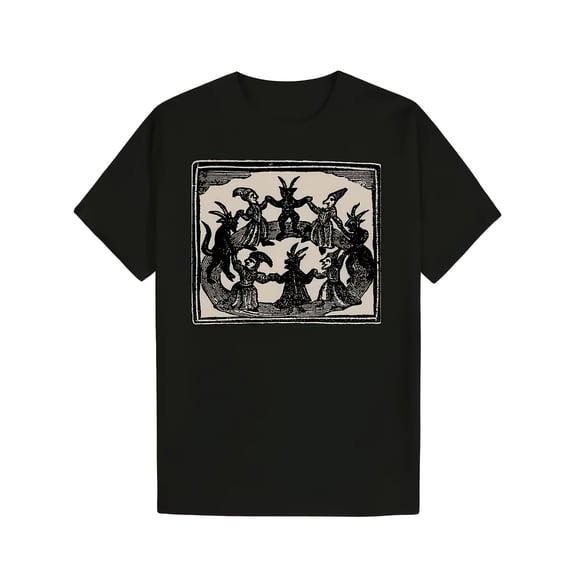 Men's Vintage Horror Anime Graphic T-Shirt - Y2K Retro Print Black Tee with Gothic Monster Design, Casual Round Neck Short Sleeve Shirt for Summer, Machine Washable Quirky Gift for Men, Anime
