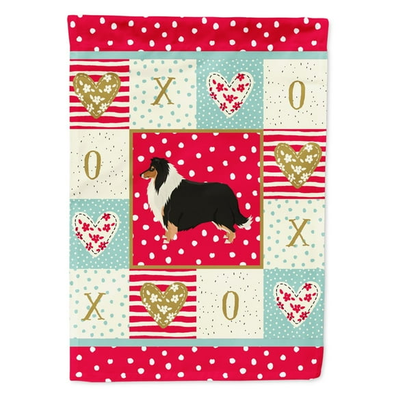 Carolines Treasures CK5922CHF Collie Love Flag Canvas House Size Large multicolor