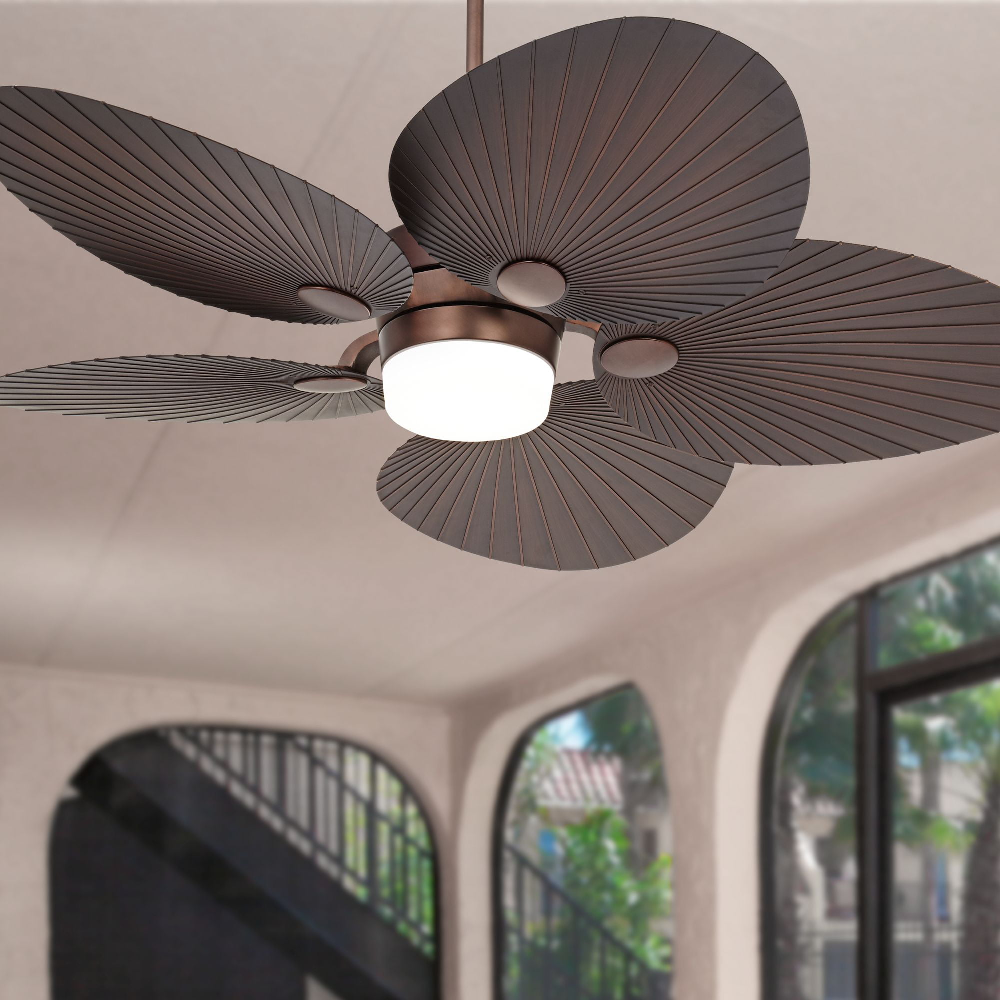 Indoor Cooling Bronze 74" Twin Breeze Outdoor Downrod Ceiling Fan Double Fans 