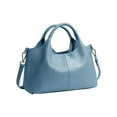 thumbnail image 3 of LUXUR Ladies Leather Top Handle Handbag Women Classic Satchel Crossbody Bags Purse Daily Portable Detachable Tote Sky Blue, 3 of 7