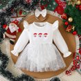thumbnail image 2 of OJSFQUFP Infant Baby Girl Romper Lace Dress Floral Fall Winter Outfits Long Sleeve Clothes with Bow Headband, 2 of 8