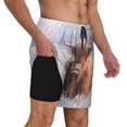 thumbnail image 3 of Picia Cow pattern Mens Swim Trunks with Compression Liner Stretch Beach Shorts Quick Dry with Zipper Pockets No-Chafing Board Shorts-Medium, 3 of 9