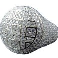 thumbnail image 1 of Anillos redondos de hip hop para hombre, color plata, con circonita cúbica helada, anillo de joyería, 7, plata, 1 of 5
