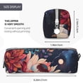 thumbnail image 3 of Pofeuu Colorful Flower Peacock Print Leather Pencil Case, Leather Pencil Pouch Large Capacity, Big Pencil Pouch with Zipper Vintage Pen Bag Fountain Pen Holder, 3 of 7