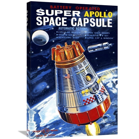 Global Gallery Retrorocket 'Battery Operated Super Apollo Space Capsule' Canvas Wall Art