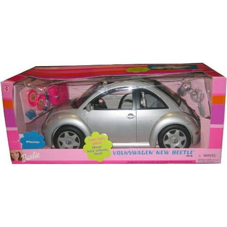 Barbie SILVER VW Beetle Car - Volkswagen New Beetle Vehicle Play Set