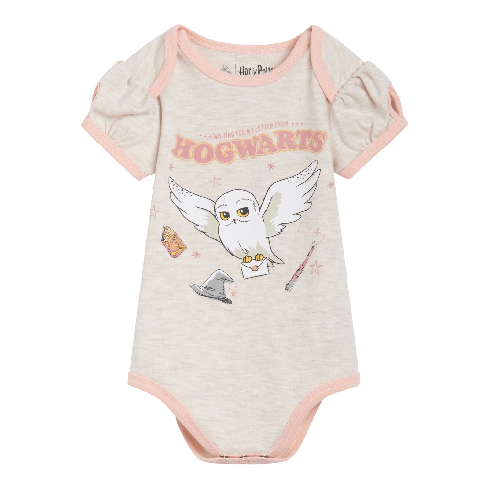 Harry Potter Hedwig Owl Bodysuit, Bubble Shorts and Shoes 3 Piece Outfit Set Newborn to Infant