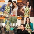 thumbnail image 4 of White Sunflower Pattern Apron-Garden Aprons for Women with Pockets-Cotton Linen Waterproof Kitchen Cooking Gardening Aprons Adjustable for Kitchen,Cooking,BBQ and Salon 33x27 Inch, 4 of 7
