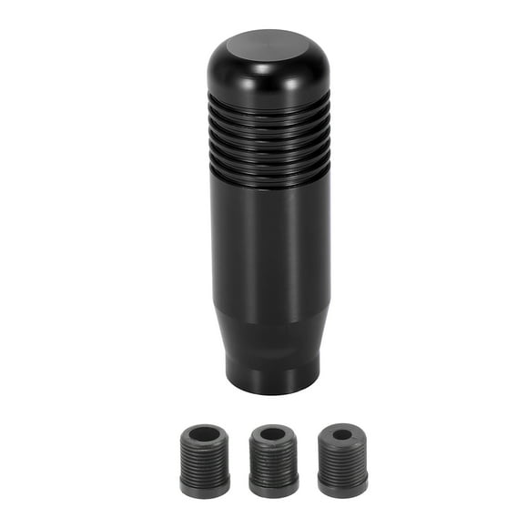 Unique Bargains Universal Aluminum Alloy Manual Car Gear Shifter Shift Knobs Set Black with 3 Adapter
