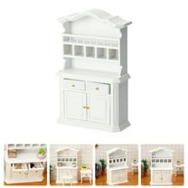 WEAVILUX Mini Furniture Prop Wooden Display Cabinet White Synthetic Material 1Pc