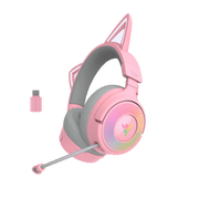 Razer Kraken Kitty V3 Pro Wireless RGB Kitty Headset for Gaming and Streaming, Quartz