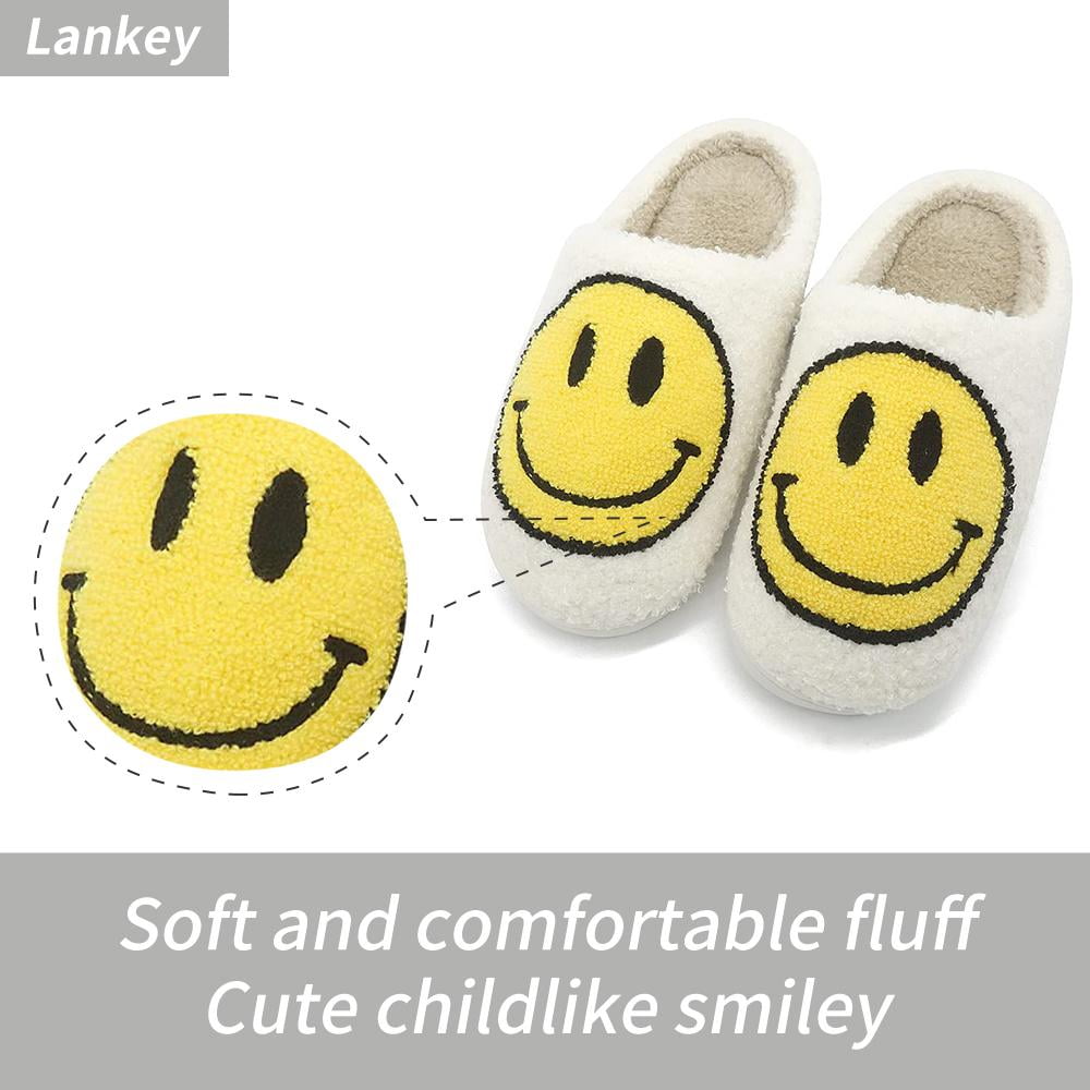 ★関税込★ACME DE LA VIE X Smiley★BIKER SMILEY ROOM SLIPPER Smiley Face Slippers for Adults, Funny House Shoes with