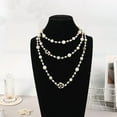 thumbnail image 4 of Classic Exquisite Pearl Long Sweater Necklace Fashion Lady Party Wedding Crystal Jewelry, 4 of 26
