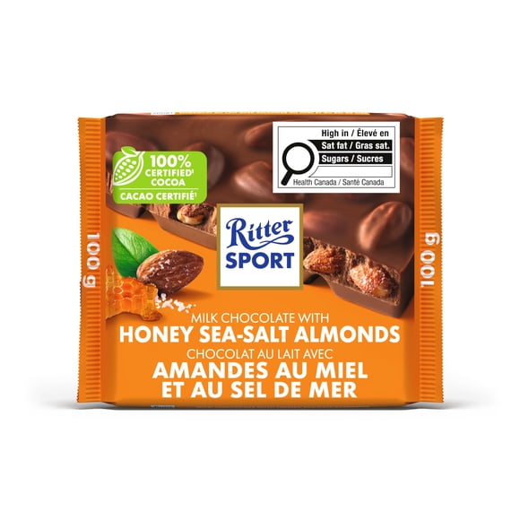 Ritter Sport Milk Chocolate with Honey Sea Salt Almonds 100g