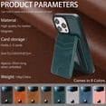 thumbnail image 2 of Case for iPhone 15 Pro, Detachable Magnetic RFID Blocking Card Holder Wallet & Magnetic Back Cover, Business Kickstand PU Leather Shockproof Drop Protective Classic Phone Case, Green, 2 of 11