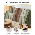 thumbnail image 4 of Sage Green Sofa Covers for 2-3 Cushion Couch L-Shaped Sectional, Farmhouse Wood Grain Vintage Brown Striped Washable Sofa Covers Slipcover for Living Room Furniture, Couch Cover Blanket 71"x134", 4 of 9
