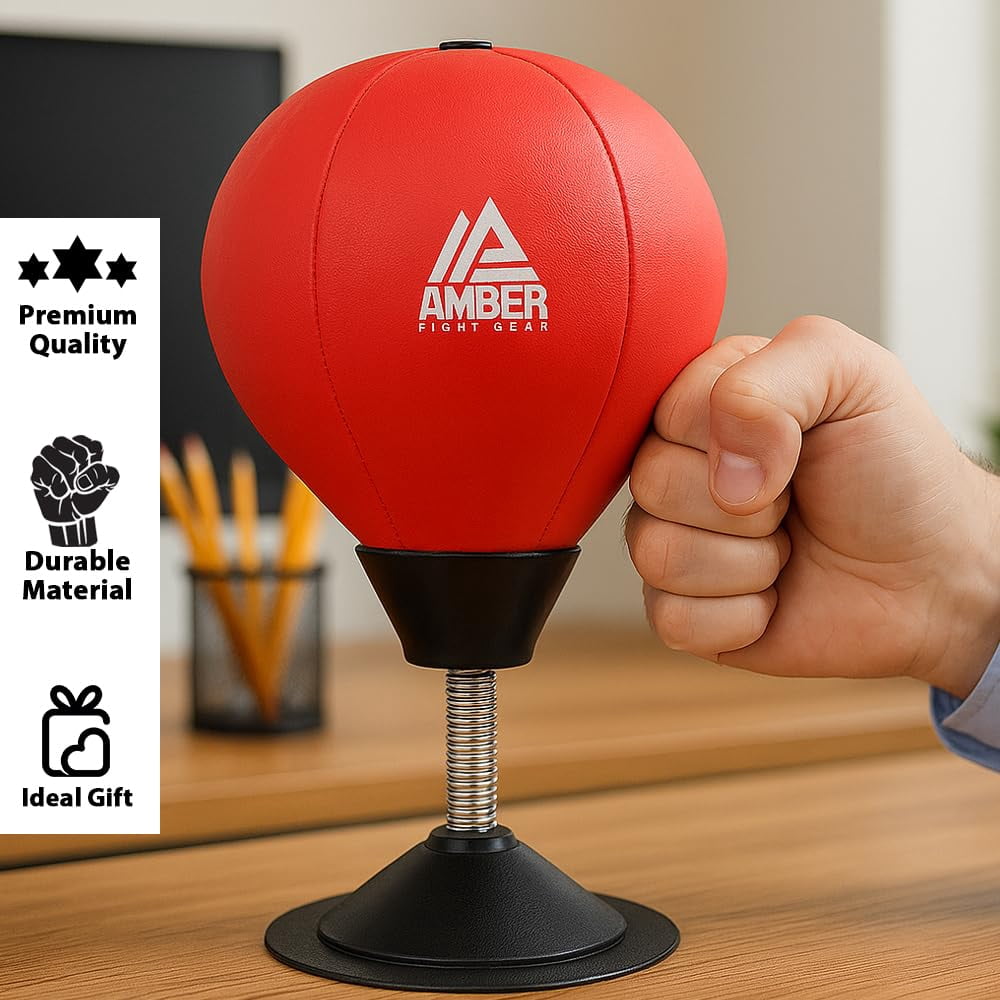 Stress Buster Desktop Punching Bag Heavy Duty Reflex Speed Bag with Suction Stand for Desk Anxiety & Stress Relief