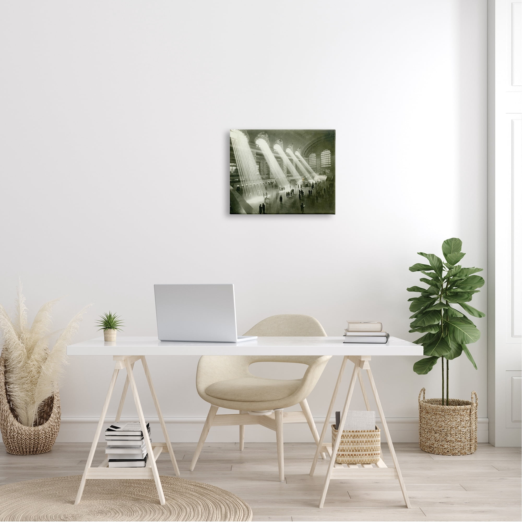 Stupell Industries Vintage Black & White Photograph Arched Windows Sunlight Canvas Wall Art, 40 x 30, Design by Amy Brinkman