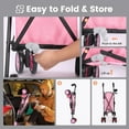 thumbnail image 5 of Dog Strollers for Medium Dogs, Folding Puppy Stroller for Small Dogs up to 33 lbs, Lightweight 4 Wheels with Cup Holder Dog Carts with 360 Rotating Front Wheels for Outdoor Walking Travel (Pink), 5 of 7