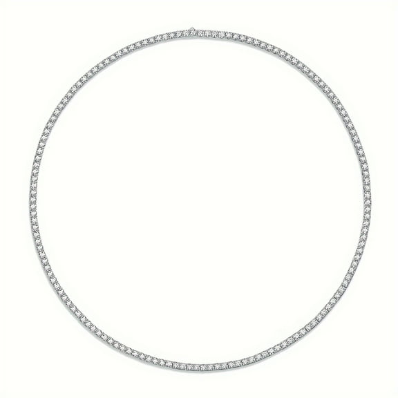 1pc Dazzling Moissanite Pendant Necklace - Premium 925 Silver Clavicle Chain - Timeless Tennis Style for Couples