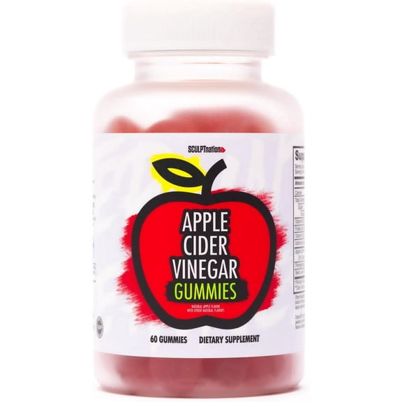 Sculpt Nation by V Shred Apple Cider Vinegar Gummies - Healthy Superfood Snack, Metabolism and Digestion Support - 60 ACV Keto Gummies