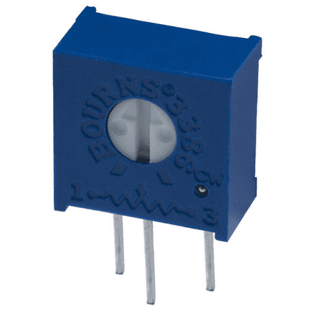 3386H-1-102 Resistor Cermet Trimmer 1K Ohm 10% 0.5W(1/2W) 1(Elec)/1(Mech)Turn 3.15mm (9.53 X 4.83 X 9.53mm) Pin Thru-Hole