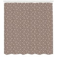 thumbnail image 3 of Geometric Shower Curtain, Coffee Bean Pattern with Vertical Stripes Ornamental Simplistic Design, Fabric Bathroom Set with Hooks, 69W X 70L Inches, Warm Taupe White, by Ambesonne, 3 of 3