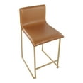 thumbnail image 7 of Mara 26" Contemporary Counter Stool In Gold Metal And Camel Faux Leather - Set Of 2, 7 of 7