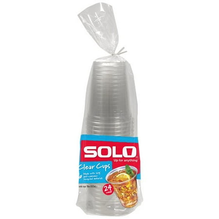 Plastic Trophy Cups - Solo Clear Cups, 18 oz, 24 count