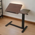 thumbnail image 2 of Bedside Table,Folding Overbed Desk with Wheels - Height Adjustable for Laptop, Sofa Side (WALNUT) - Ideal Mother's Day Gift, 2 of 21