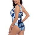 thumbnail image 6 of Balery Evil Eye One Shoulder Swimsuits for Women Ruffle Swimsuits Tummy Control One Shoulder Bathing Suits-X-Large, 6 of 8