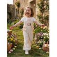 thumbnail image 3 of ICQOVD Interactive Apparel, Plaid Easter Jumpsuit Sleeveless Bell Bottom Romper with Bunny Embroidery Ruffle Design, 3 of 7