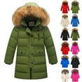 thumbnail image 4 of KAUOD Kids Long Parka Coats Winter Padded Waterproof Puffer Jackets Boys Girls Faux-F𝐮r Hood Quilted Snow Ski down Outwear, 4 of 4