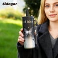 thumbnail image 5 of Sidagar 24 oz Ceramic Lined Insulated Water Bottle with Straw and Carry Strap, Black Butterfly, 5 of 9